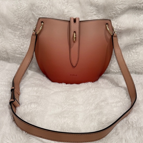 Furla Handbags - Furla Peach-to-Coral Ombre Leather Crossbody